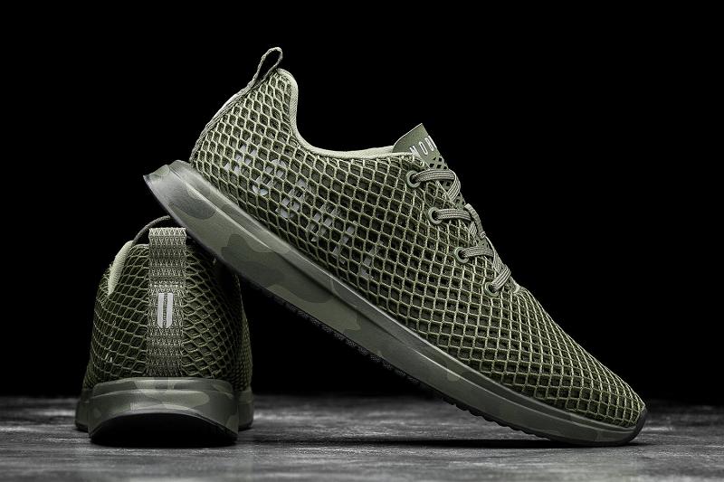 Nobull Dark Forest Camo Mesh Runner Women's Running Shoes Olive | USA M1792Q